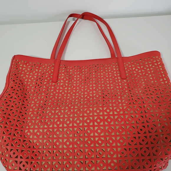 Banana Republic Red and Tan Tote Bag - Picture 14 of 14